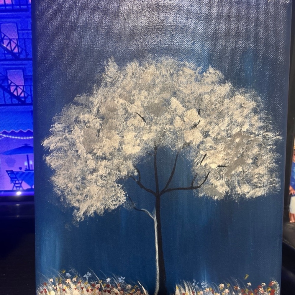 Abstract Tree Painting on Canvas